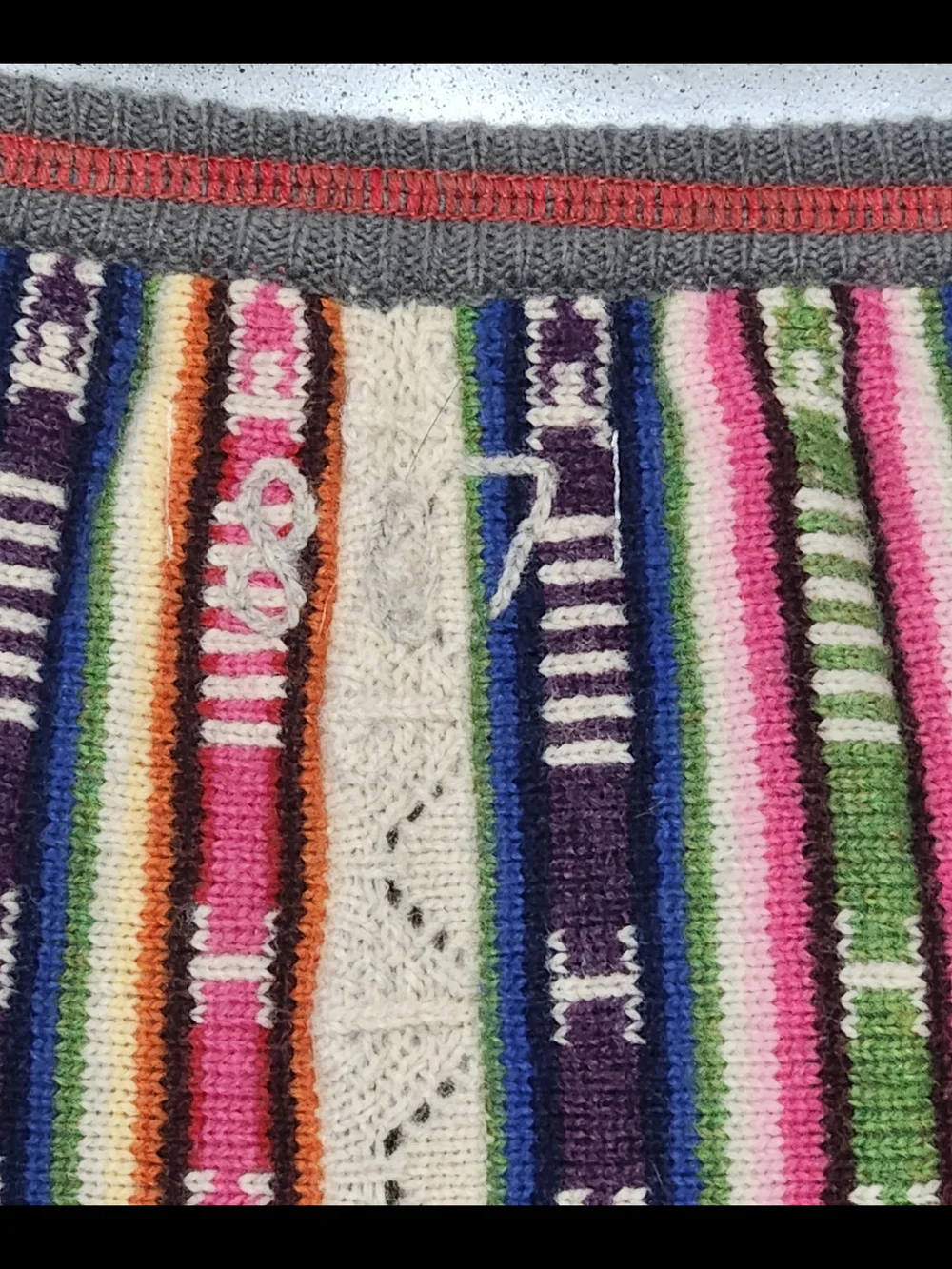 Odd Molly Multicolor Striped Knit Skirt — Navy, Pink, Green, Cream
